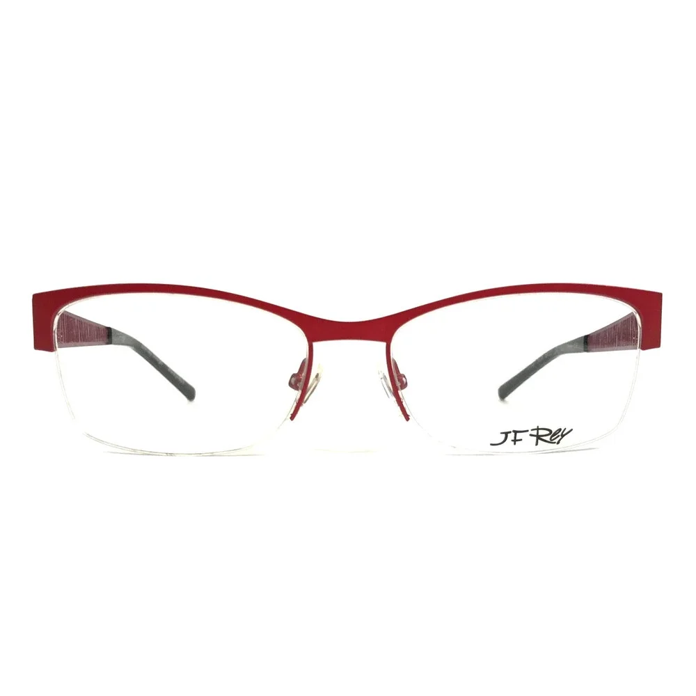J.F. Rey Eyeglasses Frames JF2587 3072 Red Pink Matte Half Rim 54-17-140